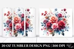 Colorful Red Roses Design | 20 oz Tumbler Product Image 1