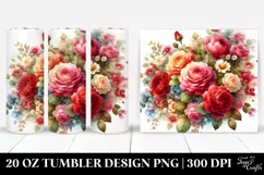Colorful Red Roses Design | 20 oz Tumbler Product Image 1