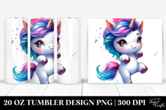 Cute Unicorn with Cool Haircut 20 Oz Tumbler Product Image 1
