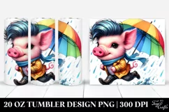 Running Baby Pig Art | 20 oz Tumbler Product Image 1