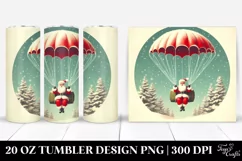 Retro Santa with Parachute PNG Product Image 1