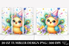 Colorful Baby Peacock Party Hat | 20 Oz Tumbler Product Image 1