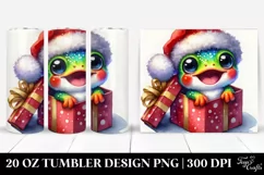 Expressive Baby Frog with Santa Hat PNG Product Image 1