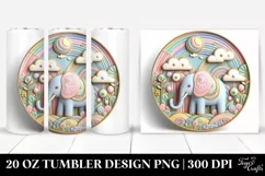 Pastel Elephant Clipart, Transparent 20 Oz Tumbler Product Image 1