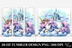 Cute Unicorn Napping on a Cloud | 20 Oz Tumbler Product Image 1