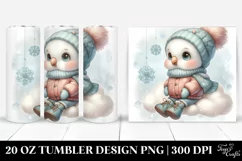 Cute Baby Parrot Winter Snowflakes Cloud Watercolor Tumbler Product Image 1