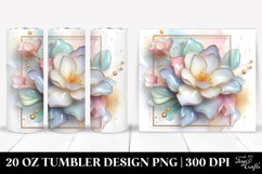 Glossy Gardenia Clipart, Transparent 20 Oz Tumbler Product Image 1
