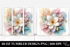 Abstract Gardenia 20 Oz Tumbler Product Image 1