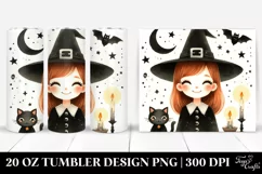 Retro Smiling Witch Watercolor Tumbler Product Image 1