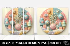 3D Pastel Christmas Snowflake 20 Oz Tumbler Product Image 1