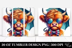 Highland Cow with Umbrella | 20 oz Tumbler Product Image 1