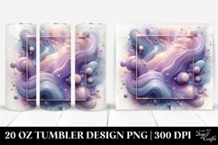 Abstract Pastel Glossy Violet 20 Oz Tumbler Product Image 1