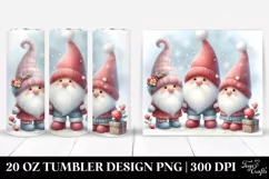 3 Santa Gnomes Pastel Drawing | 20 oz Tumbler Product Image 1