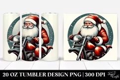 Retro Christmas Santa Biker PNG Product Image 1