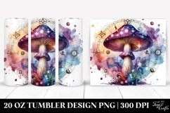 Vibrant Magical Mushroom Clipart, Transparent 20 Oz Tumbler Product Image 1