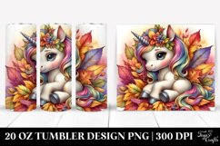 Baby Unicorn with Autumn Leaves. 20 Oz Tumbler Design Product Image 1