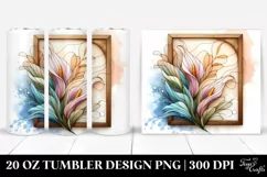 Abstract Pastel Wooden Stained Calla Lily 20 Oz Tumbler Product Image 1