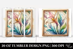 Abstract Pastel Wooden Stained Calla Lily 20 Oz Tumbler Product Image 1