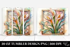 Abstract Pastel Wooden Stained Calla Lily 20 Oz Tumbler Product Image 1