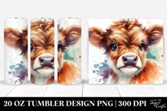 Smiling Baby Highland Cow PNG Product Image 1