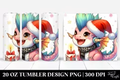 Cute Dragon with Santa Hat 20 Oz Tumbler Product Image 1