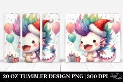 Excited Pastel Dragon with Santa Hat 20 Oz Tumbler Product Image 1