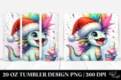 Excited Pastel Dragon with Santa Hat 20 Oz Tumbler Product Image 1