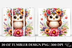 Watercolor Cute Owl 20 Oz Tumbler Product Image 1