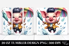 Vibrant Baby Pig Jumping, Transparent PNG Product Image 1