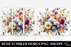 Vibrant Bouquet Gold Foil Tumbler Product Image 1