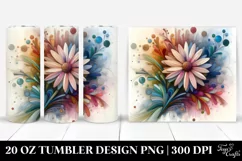 Abstract Wooden Stained Daisy, Transparent 20 Oz Tumbler Product Image 1