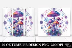 Magical Celestial Mushroom Clipart 20 Oz Tumbler Product Image 1