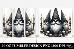 Washed Watercolor Tumbler with Gothic Gnome Design | 20 oz Product Image 1