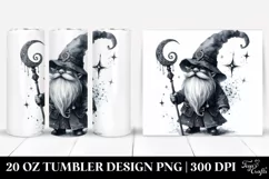 Washed Watercolor Tumbler with Gothic Gnome Design | 20 oz Product Image 1