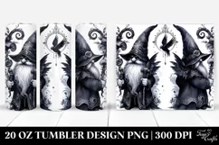 Washed Watercolor Tumbler with Gothic Gnome Design | 20 oz Product Image 1