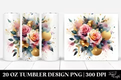 Colorful Bouquet with Rose and Splash | 20 Oz Tumbler Product Image 1