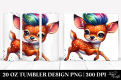 Baby Deer Cool Haircut Drawing | 20 oz Tumbler Product Image 1