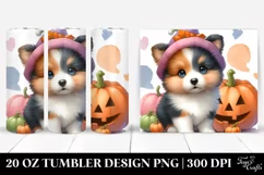 Cute Collie with Jack-o Lantern, Transparent PNG Product Image 1