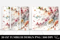 Watercolor Tumbling Spring Petals | 20 Oz Tumbler Product Image 1