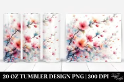 Watercolor Tumbling Spring Petals | 20 Oz Tumbler Product Image 1