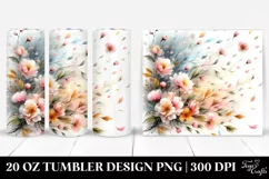 Watercolor Tumbling Spring Petals | 20 Oz Tumbler Product Image 1