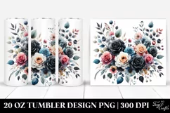 Colorful Floral Black Roses Frame | 20 oz Tumbler Product Image 1