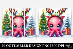 Cute Octopus with Christmas Decor, High-Res PNG Product Image 1