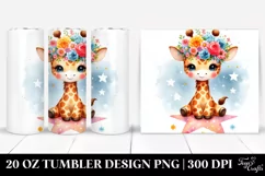 Watercolor Cute Giraffe 20 Oz Tumbler Product Image 1
