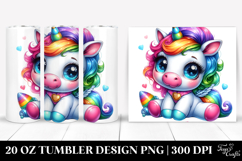 Funny Baby Unicorn Watercolor 20 Oz Tumbler Product Image 1