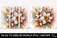 Abstract Wooden Stained Narcissus | 20 Oz Tumbler Product Image 1