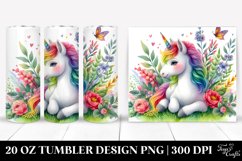 Colorful Baby Unicorn Meadow. 20 Oz Tumbler Design Product Image 1