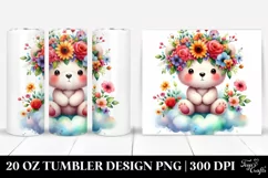 Bear with Flower Crown 20 Oz Tumbler Product Image 1