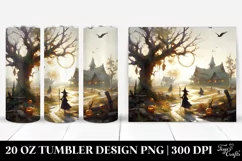 Simple Digital Painting Tumbler with Witch Design | 20 oz Product Image 1