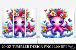 Octopus with Flower Crown 20 Oz Tumbler Product Image 1